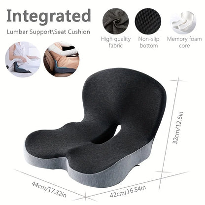 Almofada Ortopédica Memory Foam para Cadeira e Carro | Apoio Lombar Ergonômico para Mais Conforto