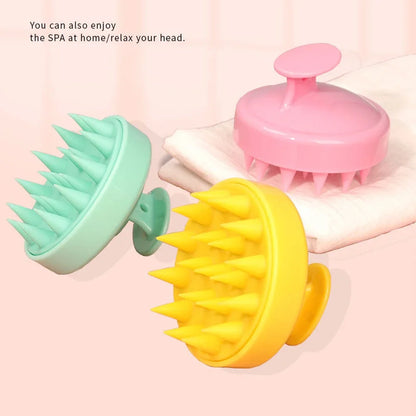 Escova Massageadora de Couro Cabeludo em Silicone | Massageador Capilar para Lavagem e Cuidados com os Fios