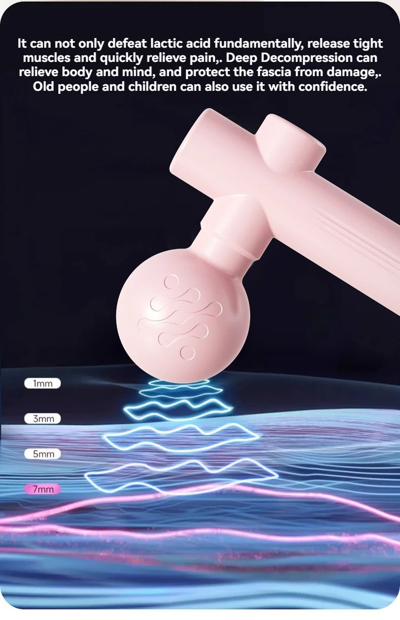 Mini Massageador Muscular Portátil USB | Pistola de Massagem para Relaxamento e Recuperação Muscular