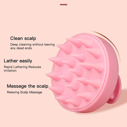Escova Massageadora de Couro Cabeludo em Silicone | Massageador Capilar para Lavagem e Cuidados com os Fios