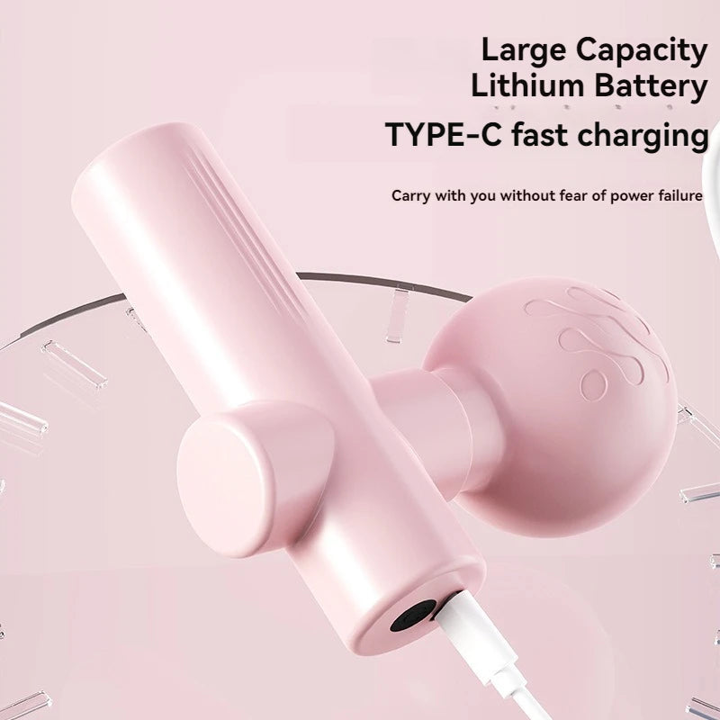Mini Massageador Muscular Portátil USB | Pistola de Massagem para Relaxamento e Recuperação Muscular