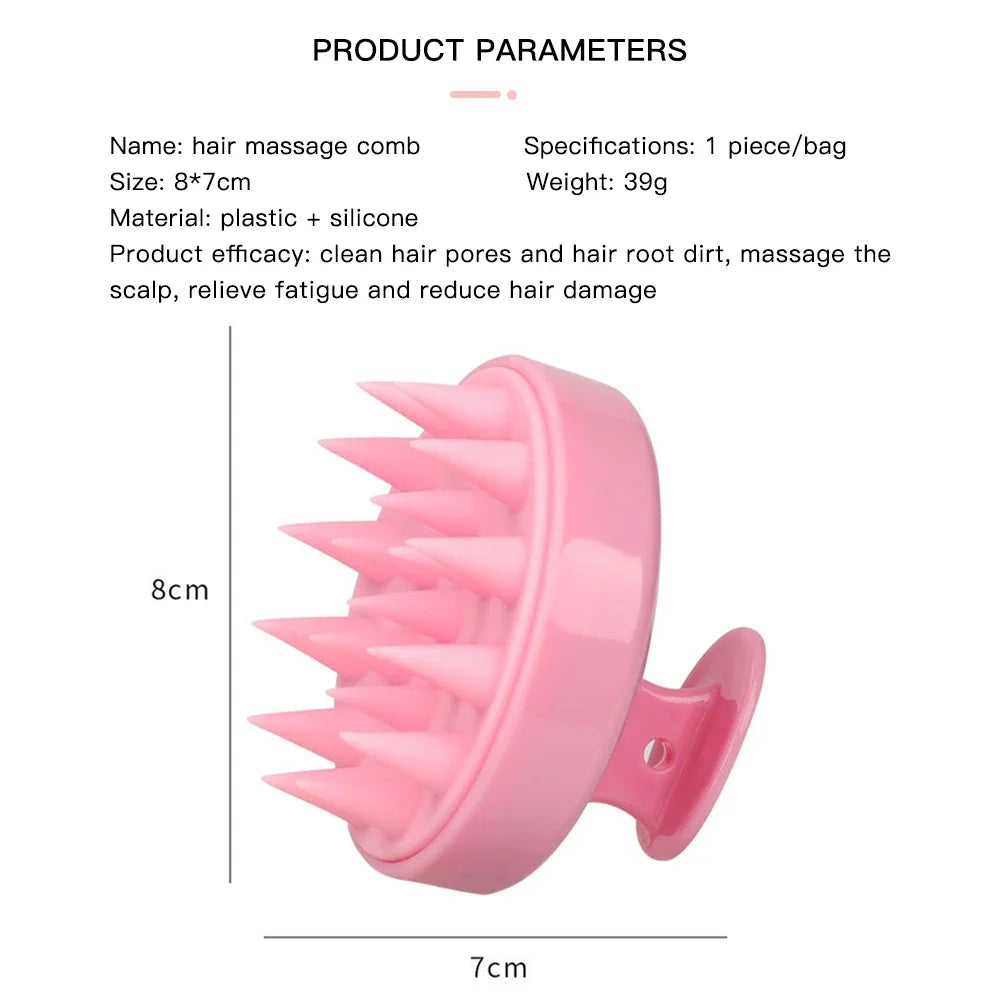 Escova Massageadora de Couro Cabeludo em Silicone | Massageador Capilar para Lavagem e Cuidados com os Fios