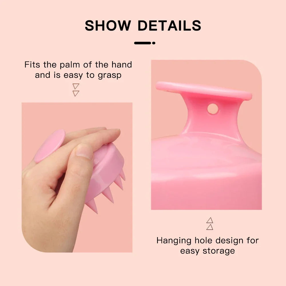 Escova Massageadora de Couro Cabeludo em Silicone | Massageador Capilar para Lavagem e Cuidados com os Fios