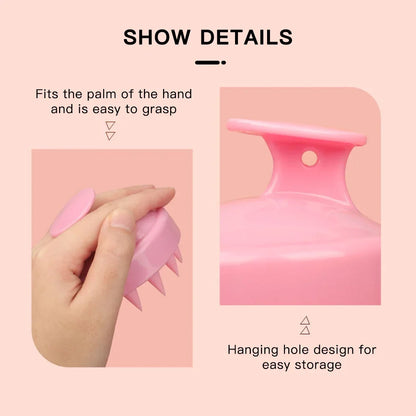 Escova Massageadora de Couro Cabeludo em Silicone | Massageador Capilar para Lavagem e Cuidados com os Fios