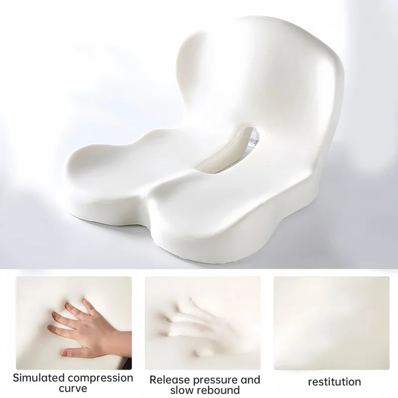 Almofada Ortopédica Memory Foam para Cadeira e Carro | Apoio Lombar Ergonômico para Mais Conforto