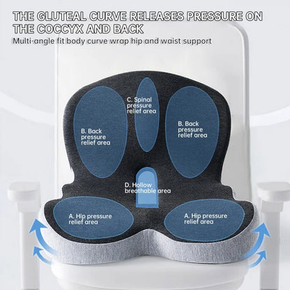 Almofada Ortopédica Memory Foam para Cadeira e Carro | Apoio Lombar Ergonômico para Mais Conforto