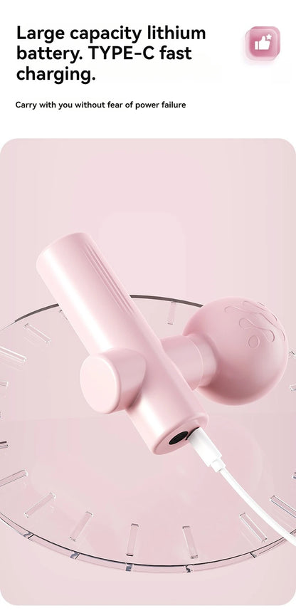Mini Massageador Muscular Portátil USB | Pistola de Massagem para Relaxamento e Recuperação Muscular