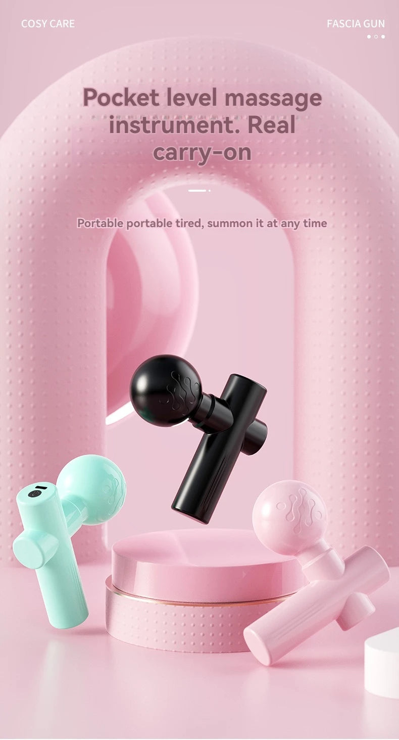 Mini Massageador Muscular Portátil USB | Pistola de Massagem para Relaxamento e Recuperação Muscular