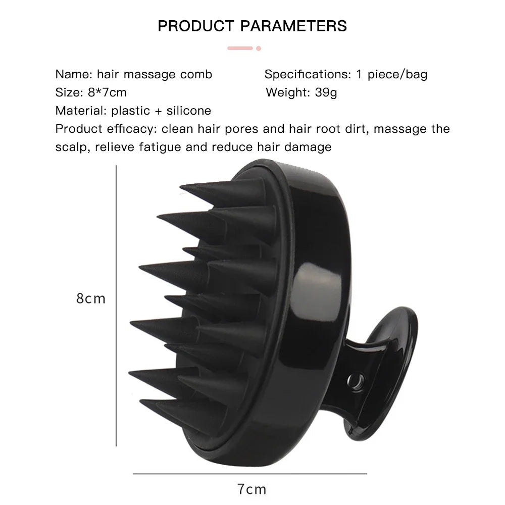 Escova Massageadora de Couro Cabeludo em Silicone | Massageador Capilar para Lavagem e Cuidados com os Fios