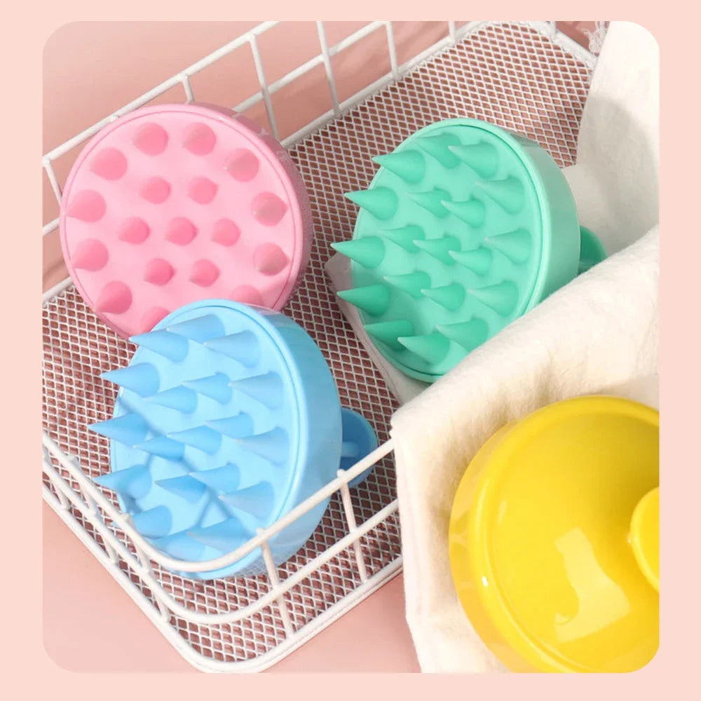 Escova Massageadora de Couro Cabeludo em Silicone | Massageador Capilar para Lavagem e Cuidados com os Fios