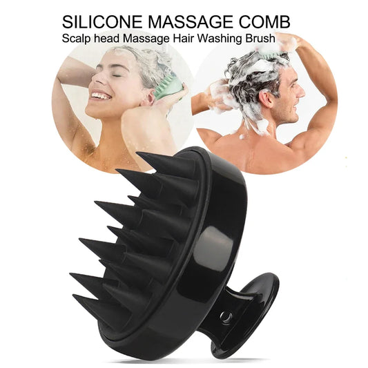 Escova Massageadora de Couro Cabeludo em Silicone | Massageador Capilar para Lavagem e Cuidados com os Fios
