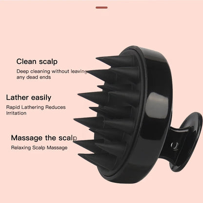 Escova Massageadora de Couro Cabeludo em Silicone | Massageador Capilar para Lavagem e Cuidados com os Fios