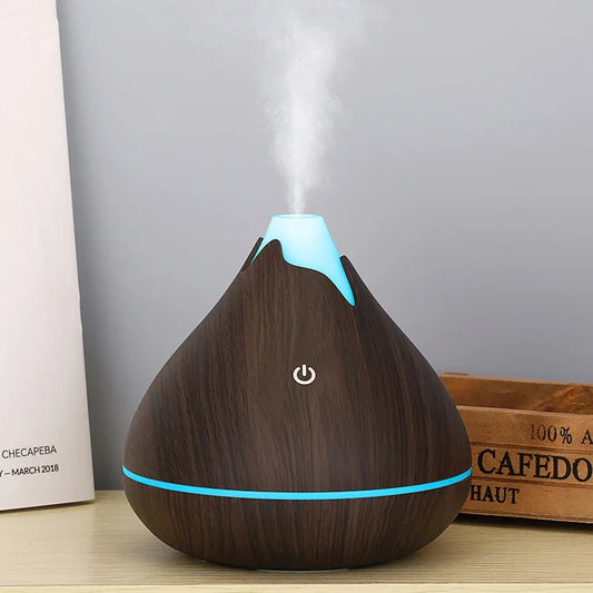 Umidificador Aromático Ultrassônico 350ml com Controle Remoto e Luz LED 7 Cores