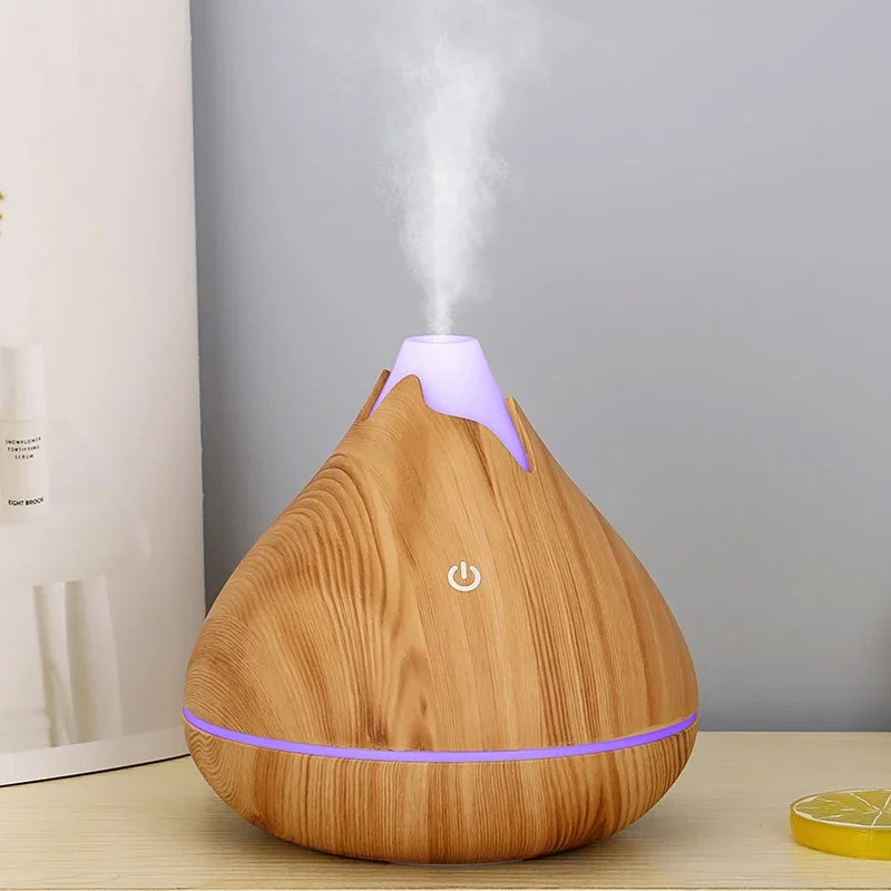 Umidificador Aromático Ultrassônico 350ml com Controle Remoto e Luz LED 7 Cores