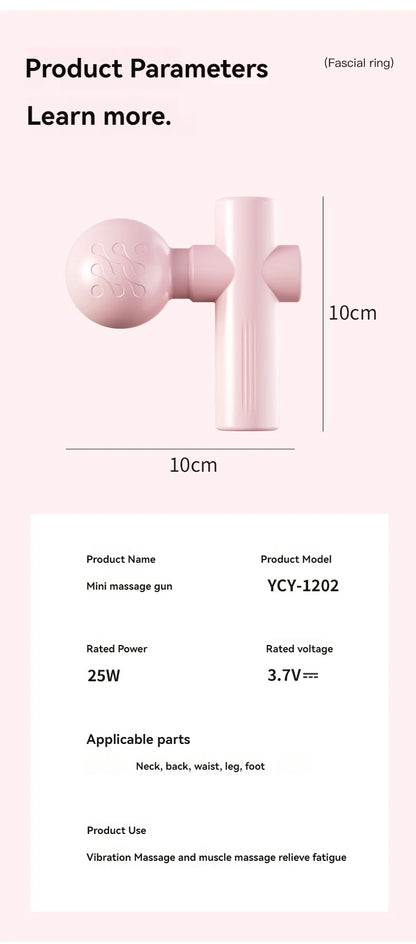 Mini Massageador Muscular Portátil USB | Pistola de Massagem para Relaxamento e Recuperação Muscular