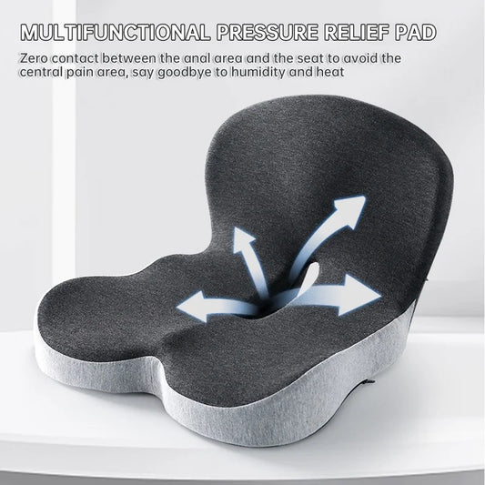 Almofada Ortopédica Memory Foam para Cadeira e Carro | Apoio Lombar Ergonômico para Mais Conforto
