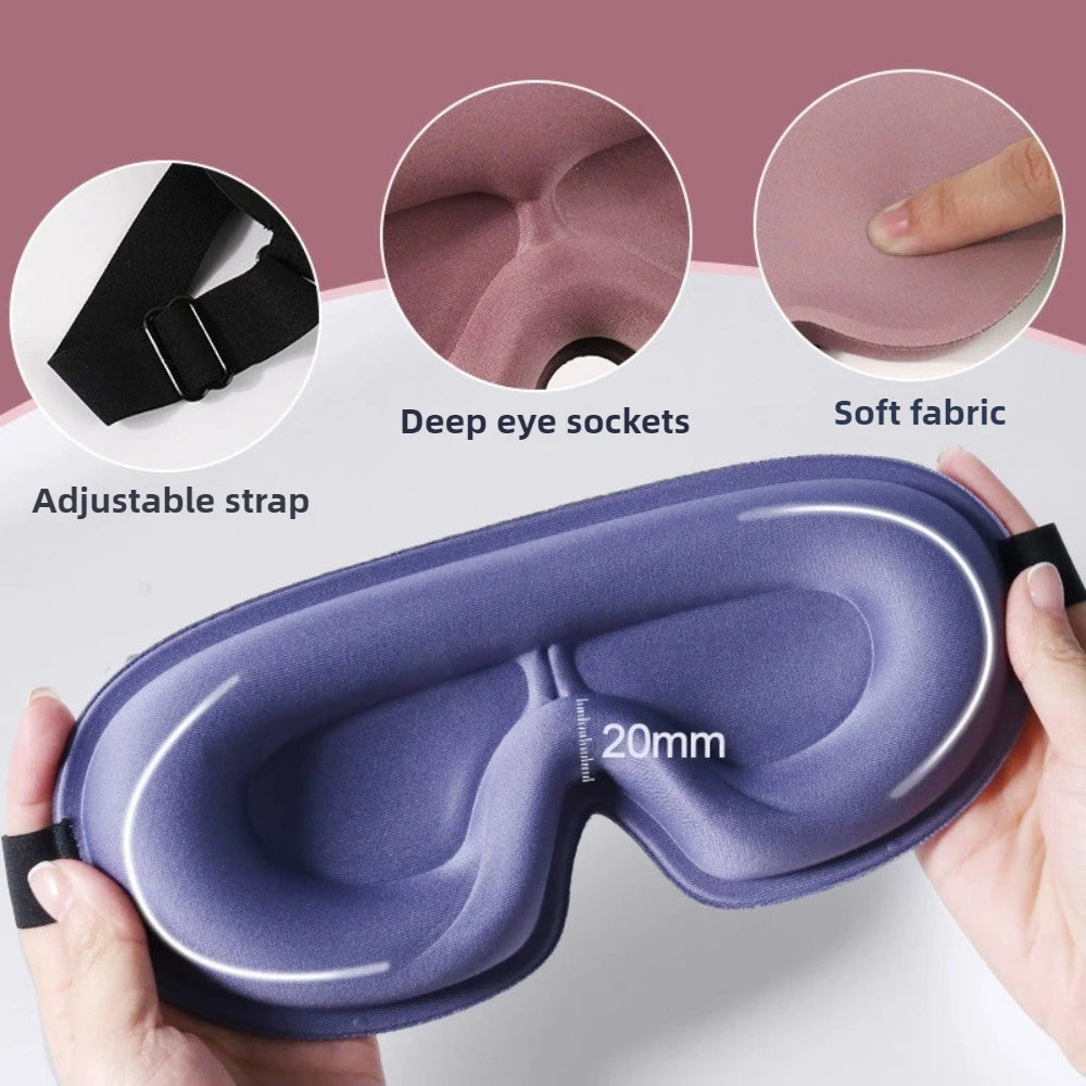 Máscara de Dormir 3D com Memória Facial | Bloqueio Total da Luz para um Sono Mais Confortável