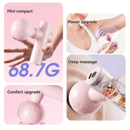 Mini Massageador Muscular Portátil USB | Pistola de Massagem para Relaxamento e Recuperação Muscular